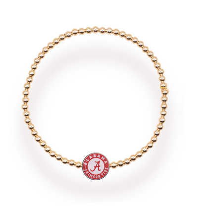 Alabama Logo Flip Bracelet on Gold: Standard 6.75 inch / Gold