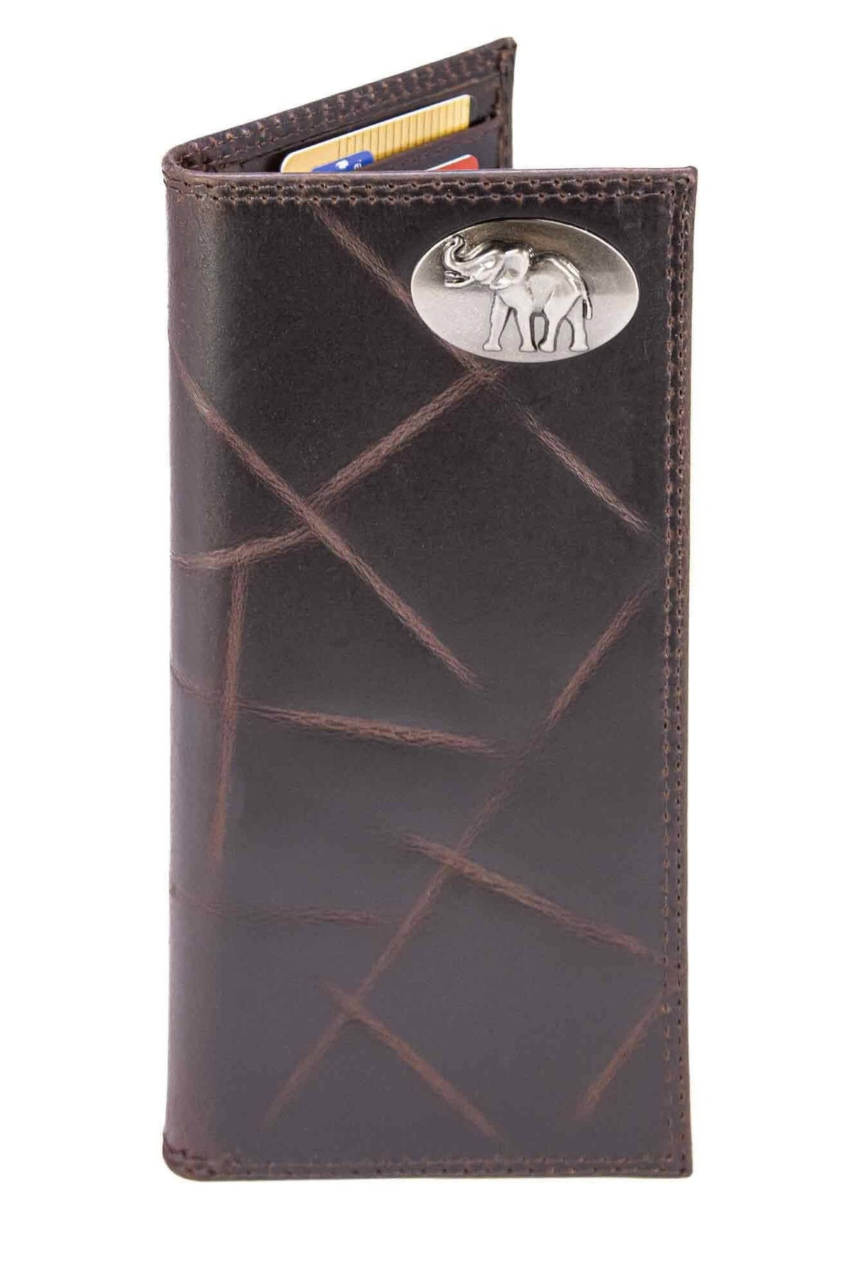 Alabama Crimson Tide Collegiate Secretary Leather Wallet.: UAL Crazyhorse