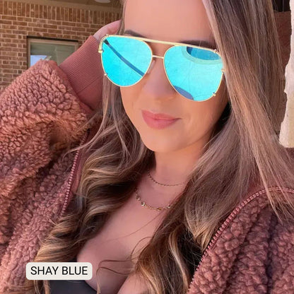 SHAY - Women's Polarized Large Hair Friendly Aviator: Cheetah