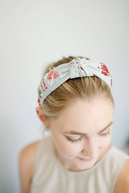 The University of Alabama Beaded Headband (light grey)