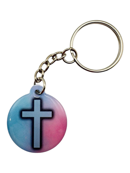 Tap To Pray - Prayer Tag Keychains: Mint + Cross