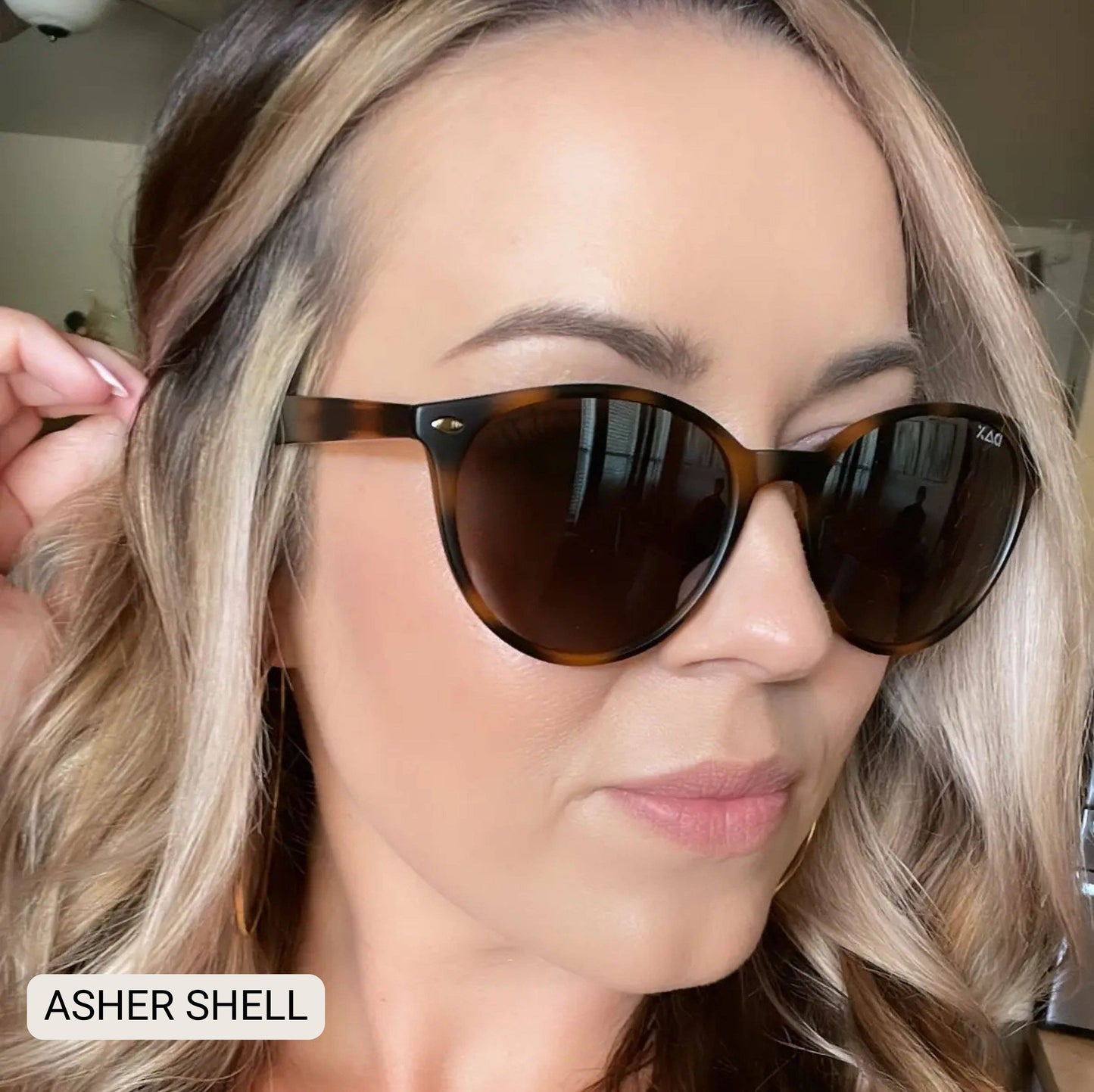 Asher - Women's Polarized Round Sunglasses: Shell