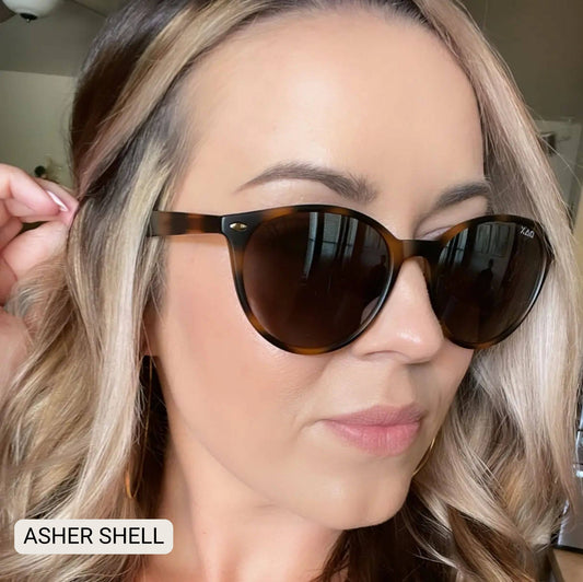 Asher - Women's Polarized Round Sunglasses: Shell