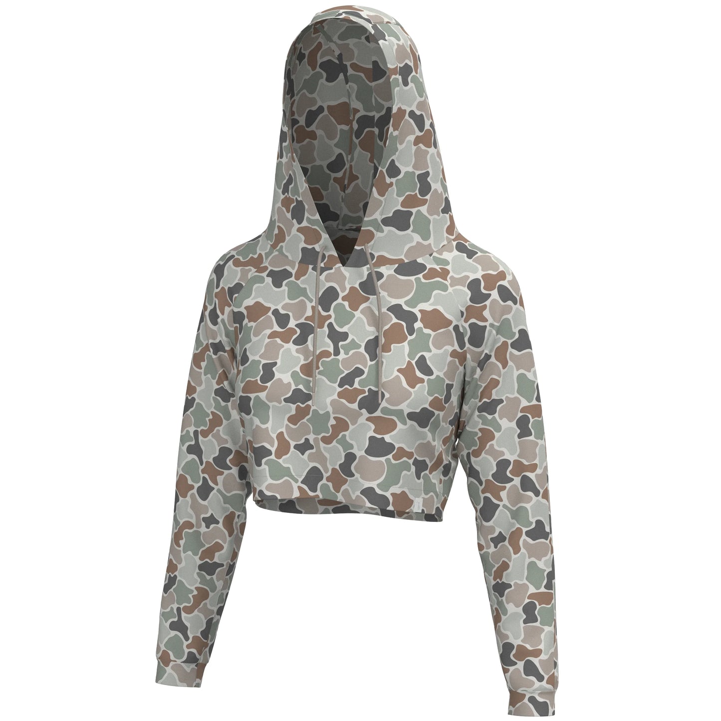 Local Girl Velvet Fleece Cropped Hoodie - Forest Camo Flora