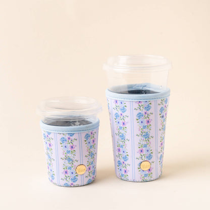 Sip Savvy Drink Sleeve-Petal Parade Blue Regular - 16-18 Oz Cups
