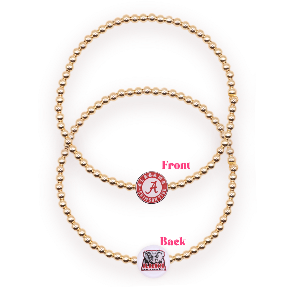 Alabama Logo Flip Bracelet on Gold: Standard 6.75 inch / Gold