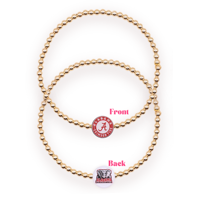 Alabama Logo Flip Bracelet on Gold: Standard 6.75 inch / Gold