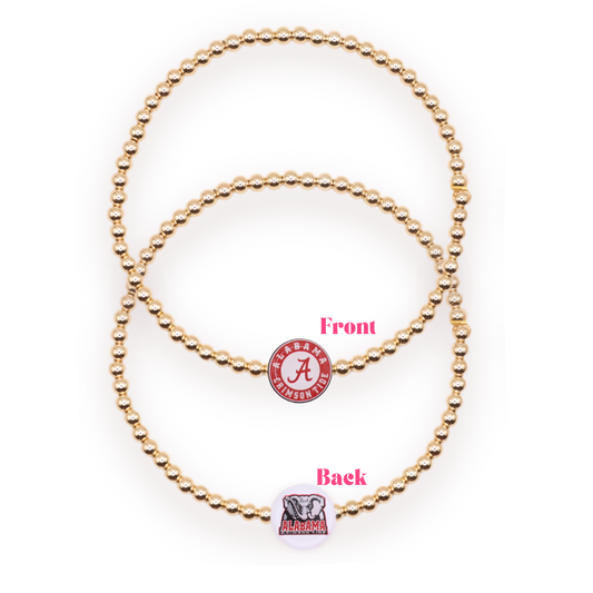 Alabama Logo Flip Bracelet on Gold: Standard 6.75 inch / Gold