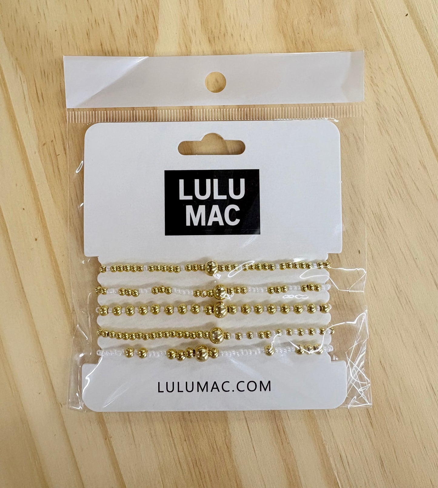LULU MAC Bracelet Stack-White/Gold