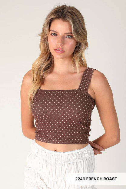 NS8532 - Polka Dot Square Crop Top: 2254 Serene Blue