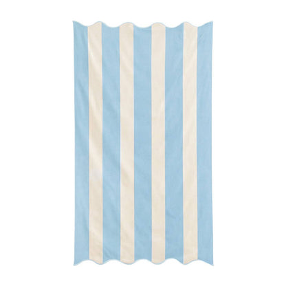 Large Scalloped Striped Beach Towel 90 x 170cm - 100% Cotton: Burnt Orange