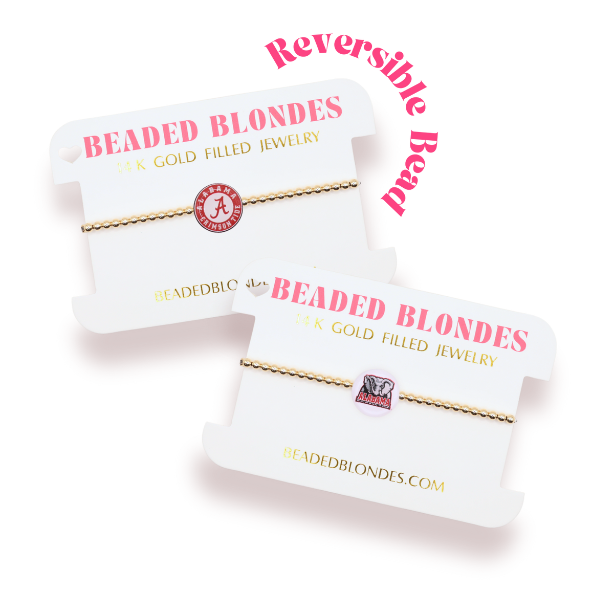 Alabama Logo Flip Bracelet on Gold: Standard 6.75 inch / Gold