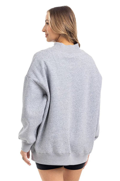 Heather Wholesale Essential Mockneck Crew: Gray