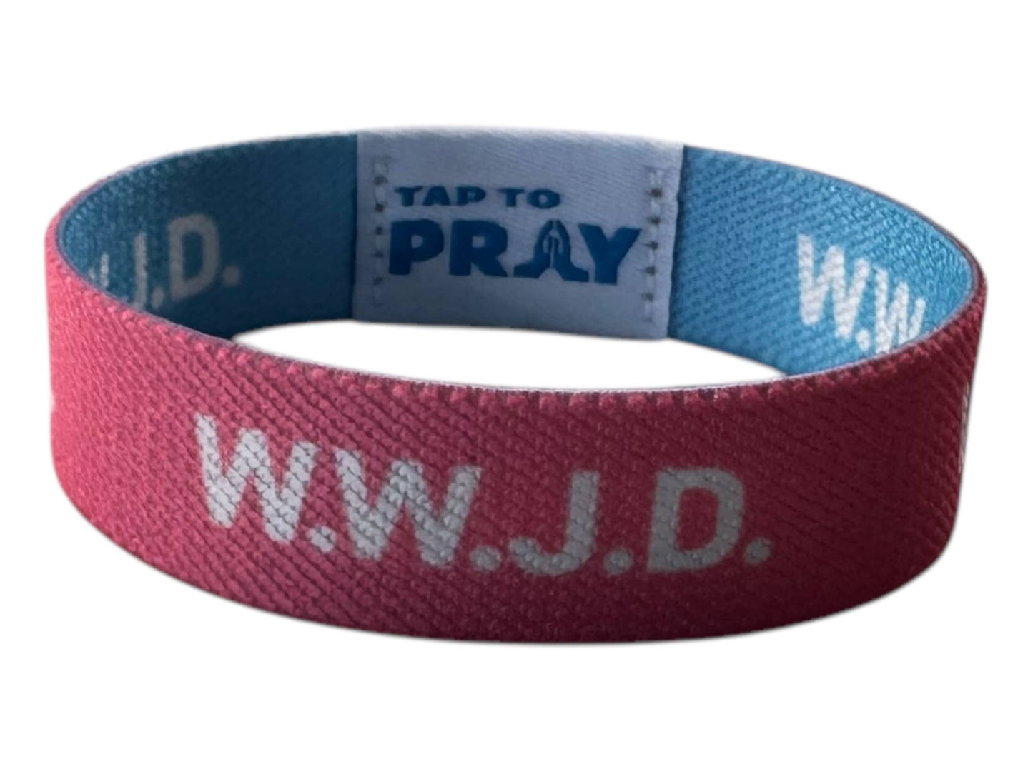 Tap To Pray™ Wristbands - Blue & Pink WWJD: Small / WWJD Pink / Blue