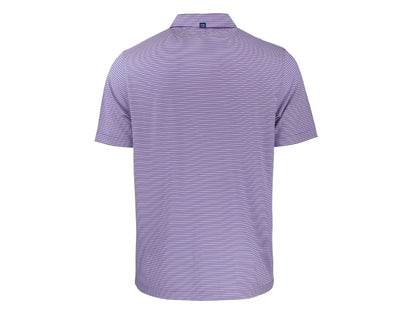 Cutter & Buck Forge Eco Double Stripe Recycled Mens Polo: College Purple/White