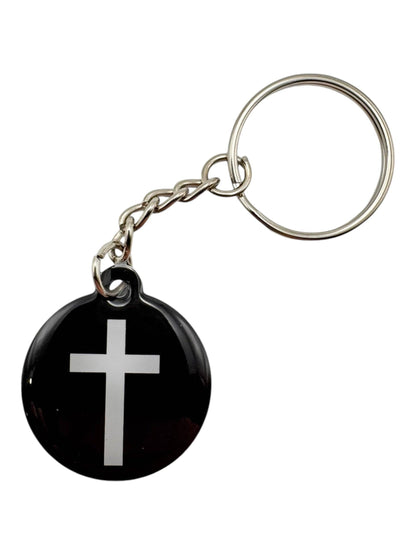 Tap To Pray - Prayer Tag Keychains: Tree Bark Camo + Cross