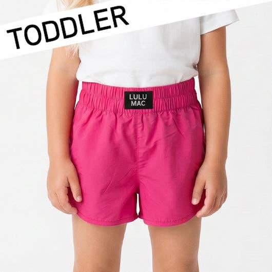 TD-SH-1000-HOT PINK TODDLER SOLID SHORT: HOT PINK / 2T