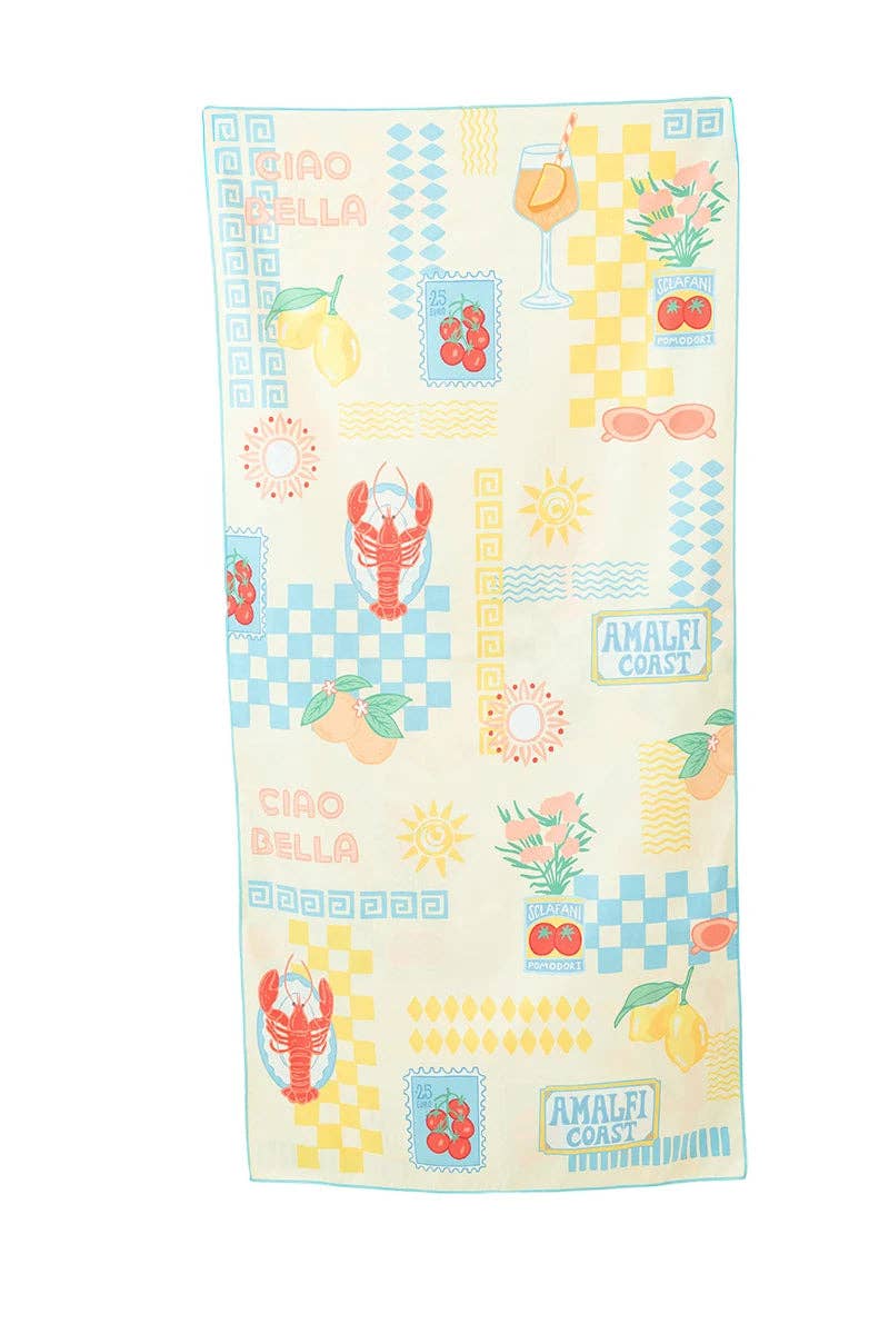 Italian Summer Wholesale Reversible Microfiber Towel: Light Blue