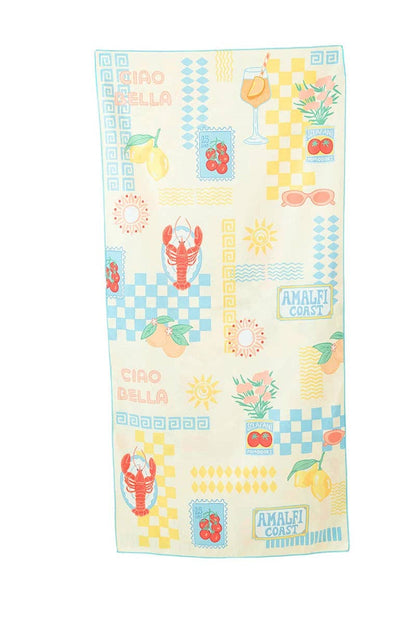 Italian Summer Wholesale Reversible Microfiber Towel: Light Blue
