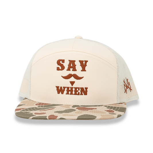 Say When Trucker Hat: 7 Panel Bottomland/Black