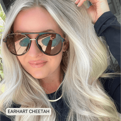 Earhart - Women’s Aviator Sunglasses–Polarized Everyday Chic: Cheetah