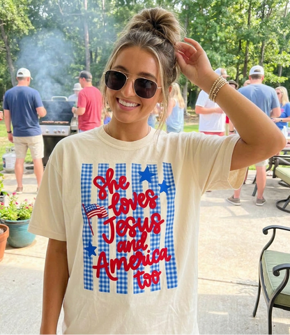 She Loves Jesus and America Too CC Tee