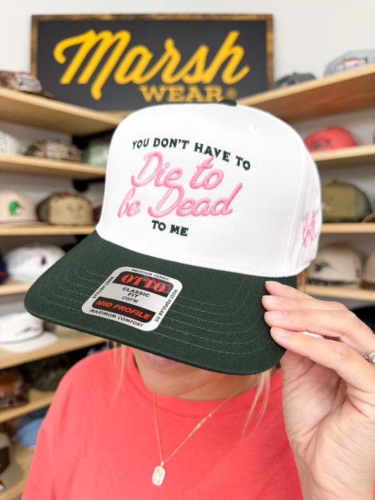 Dead to Me Trucker Hat: Retro Dark Green/ Natural