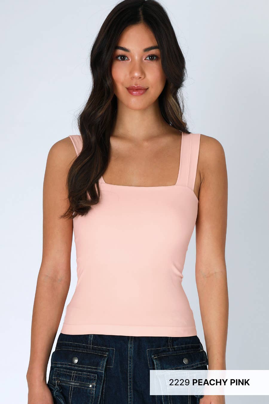 NS8409- Clean Line Square Tank: 2250 Poppy Red