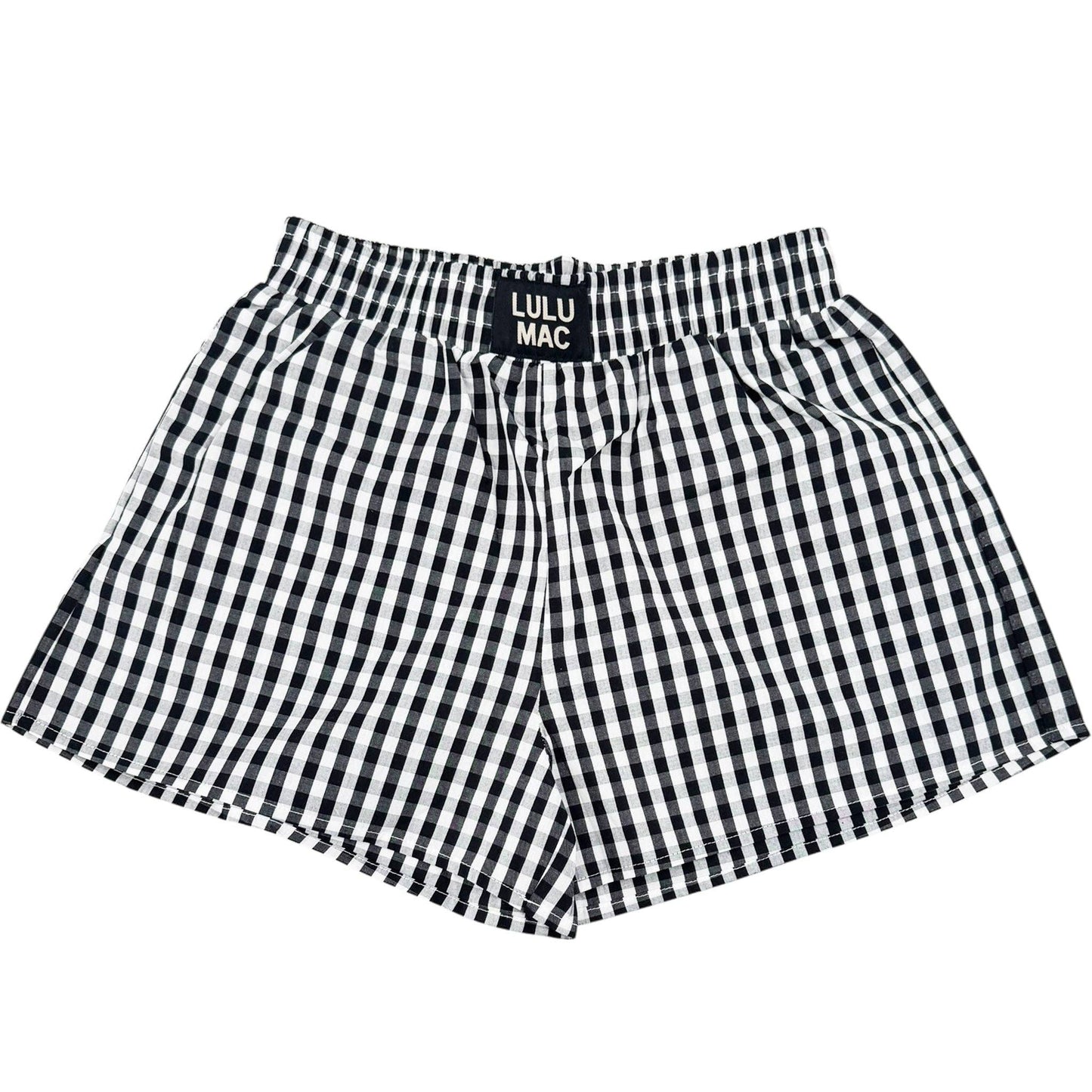 BXGH-BLACK GINGHAM BOXER SHORT: BLACK