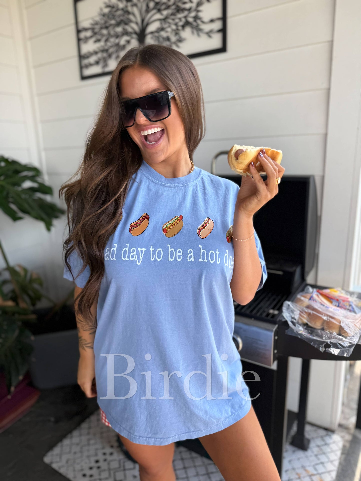 Bad Day To Be a Dog Graphic Tee- Washed Denim