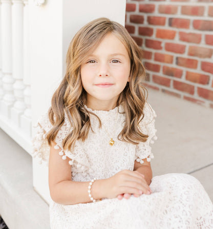 Little Girls 14K Gold-Plated Chunky Pearl Bracelet for Kids: Small 0-12m