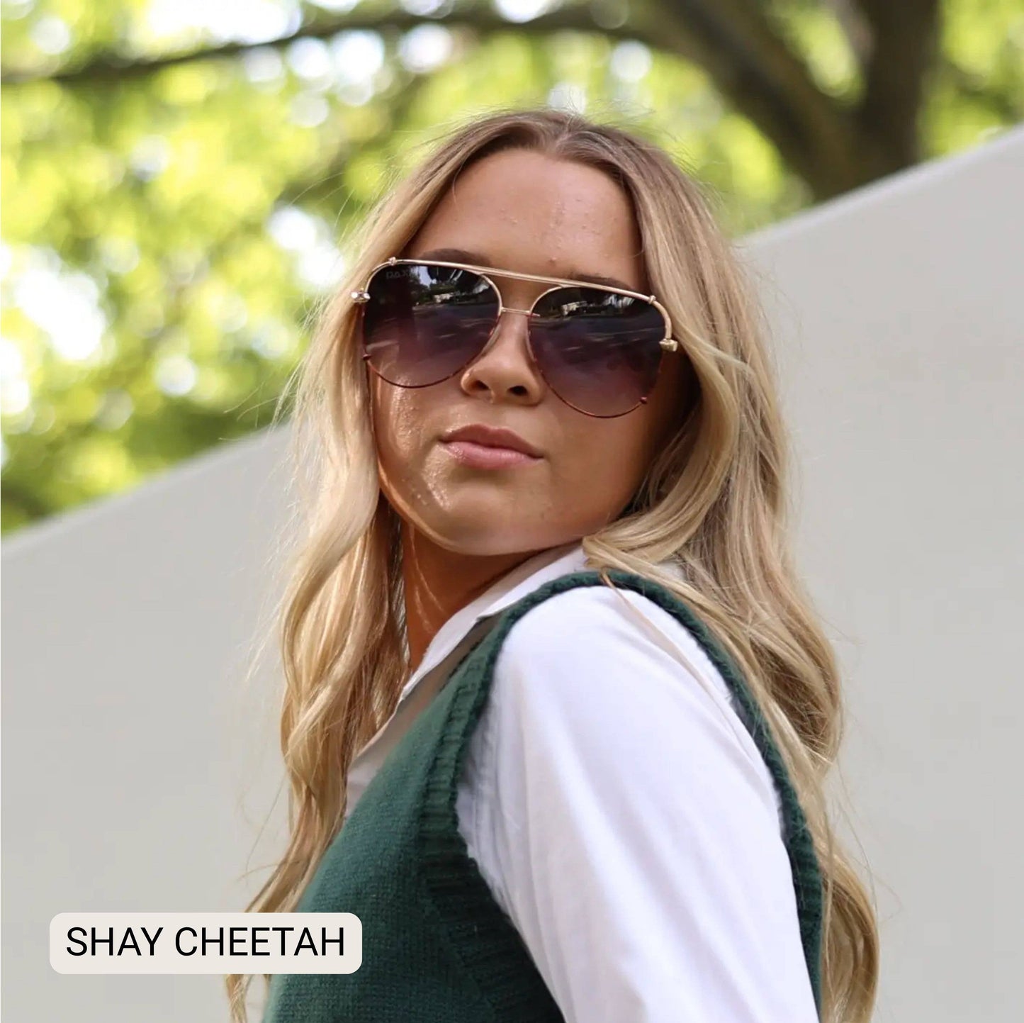 SHAY - Women's Polarized Large Hair Friendly Aviator: Cheetah
