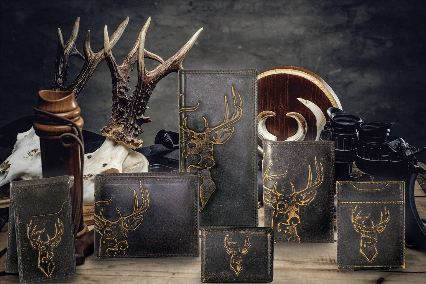 Buck Burnished Leather Secretary Wallet