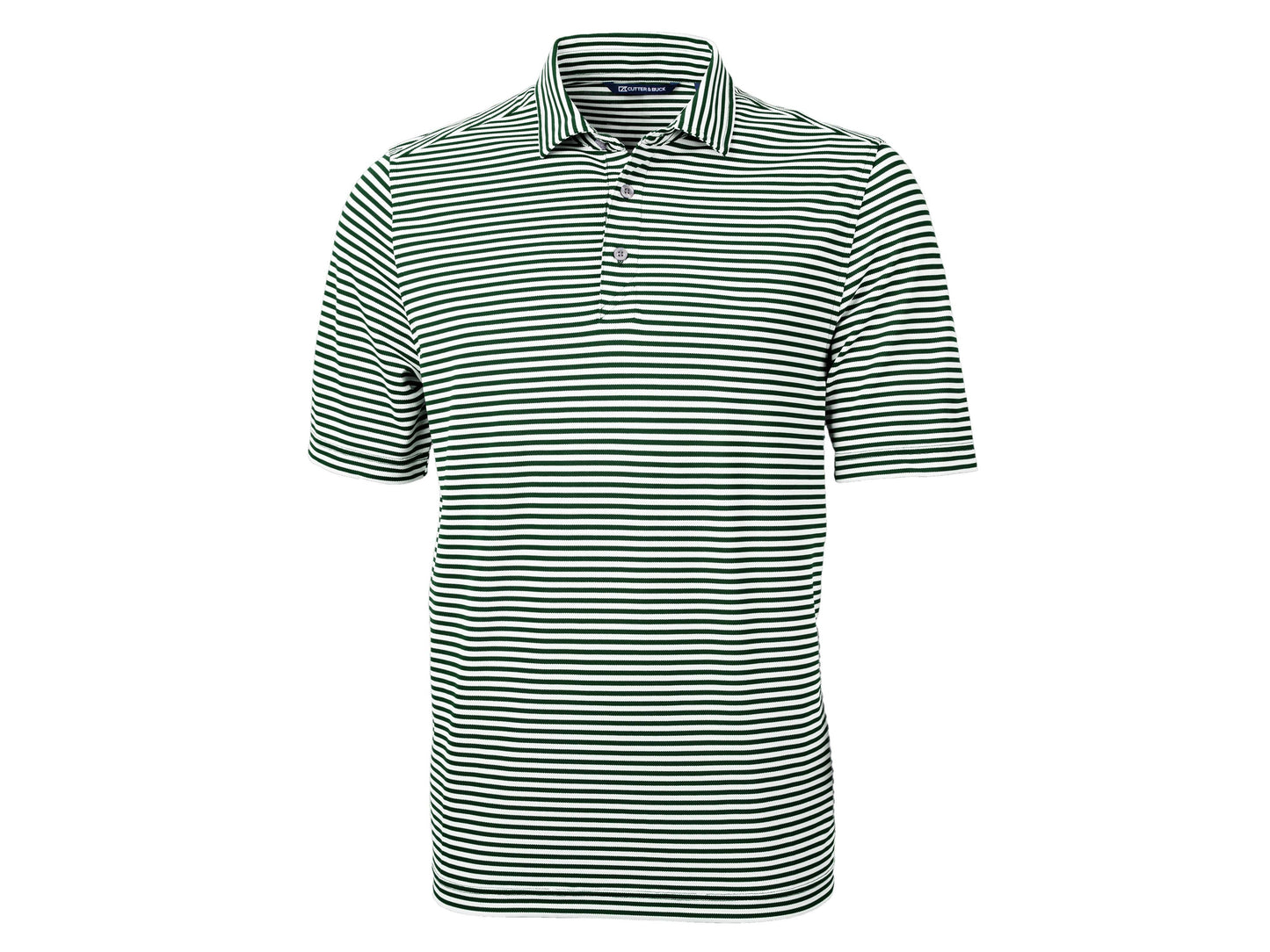Cutter & Buck Virtue Eco Pique Stripe Recycled Mens Polo: College Purple