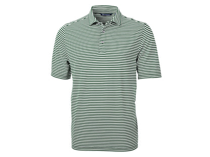 Cutter & Buck Virtue Eco Pique Stripe Recycled Mens Polo: College Purple
