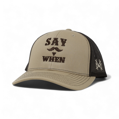 Say When Trucker Hat: 7 Panel Bottomland/Black