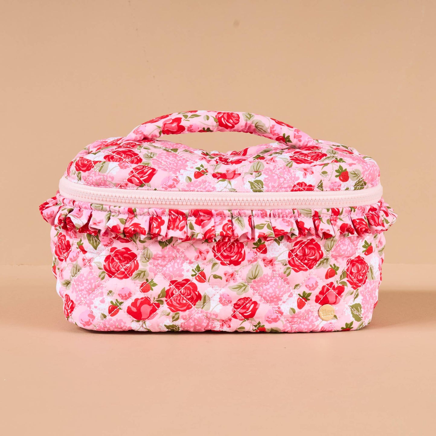 Glam & Go Quilted Cosmetic Bag-Rose Garden