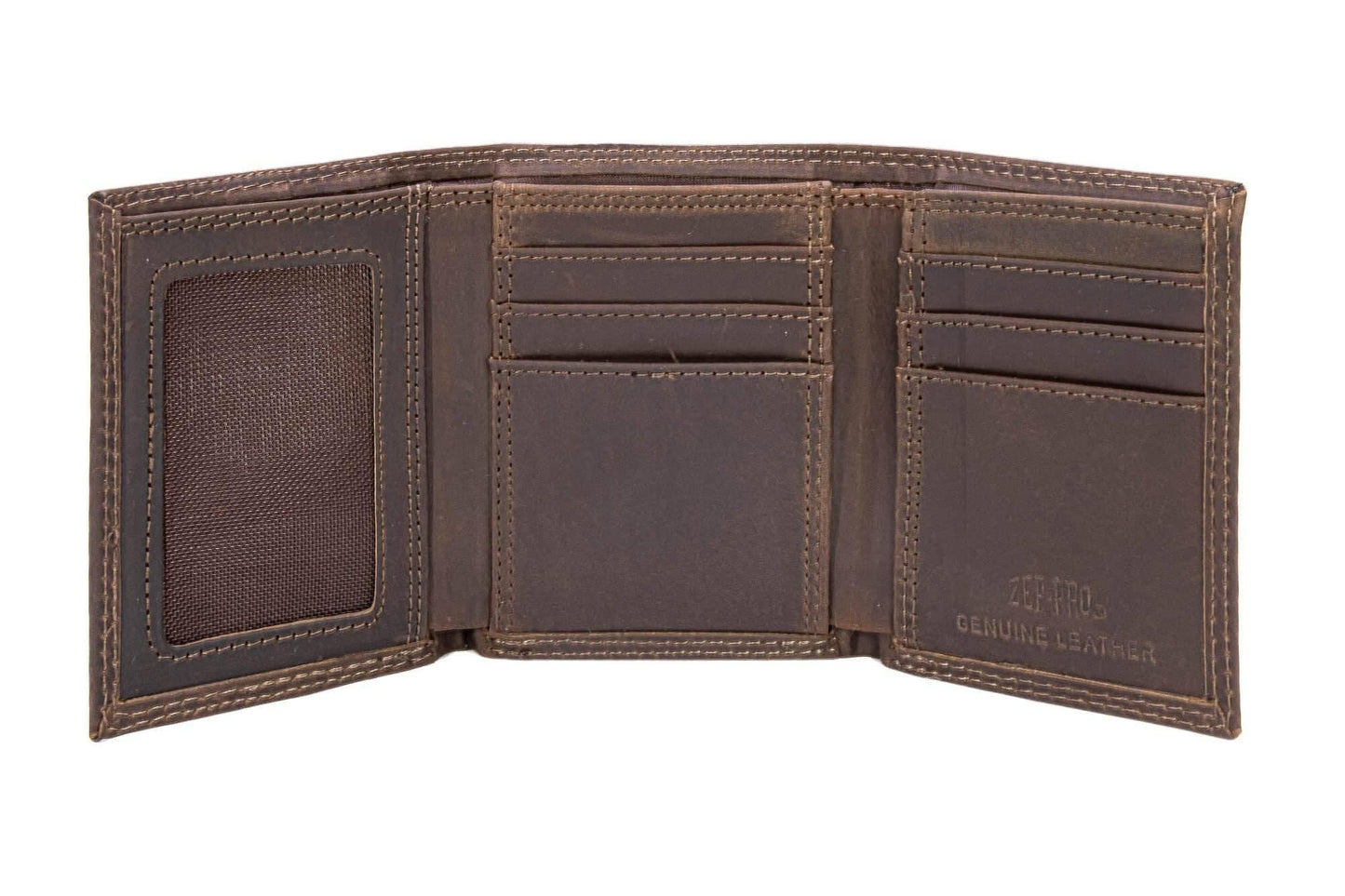 Lab Men's Trifold Woven Patch Leather Wallet.