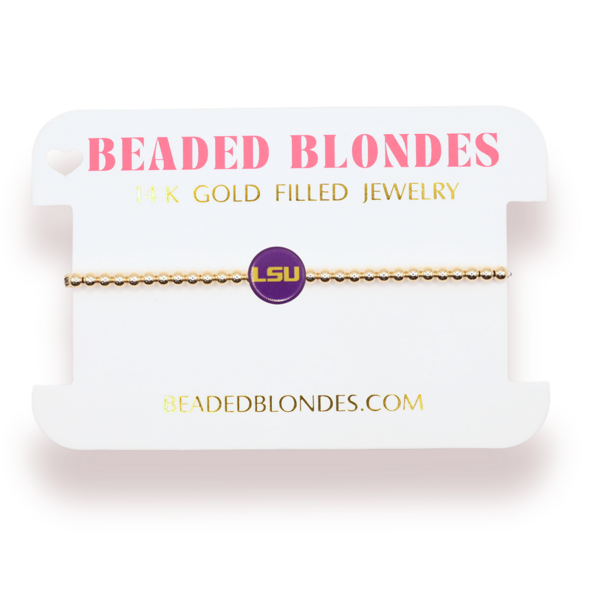 LSU Logo Flip Bracelet on Gold: Gold / Standard 6.75 inch