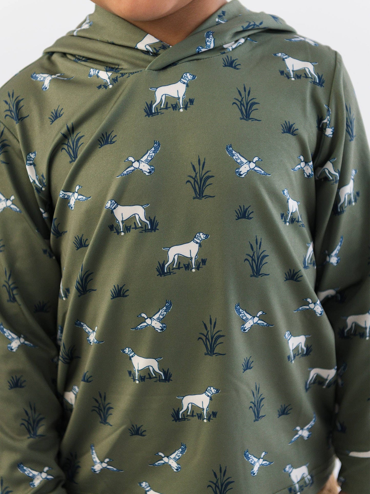 Boys Pond Pups Hunting Dog Performance Hooded Shirt
: Green