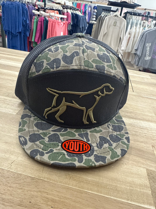 Youth Fieldstone - Backwoods Camo 7 Panel Grey Hat - H- 173Y