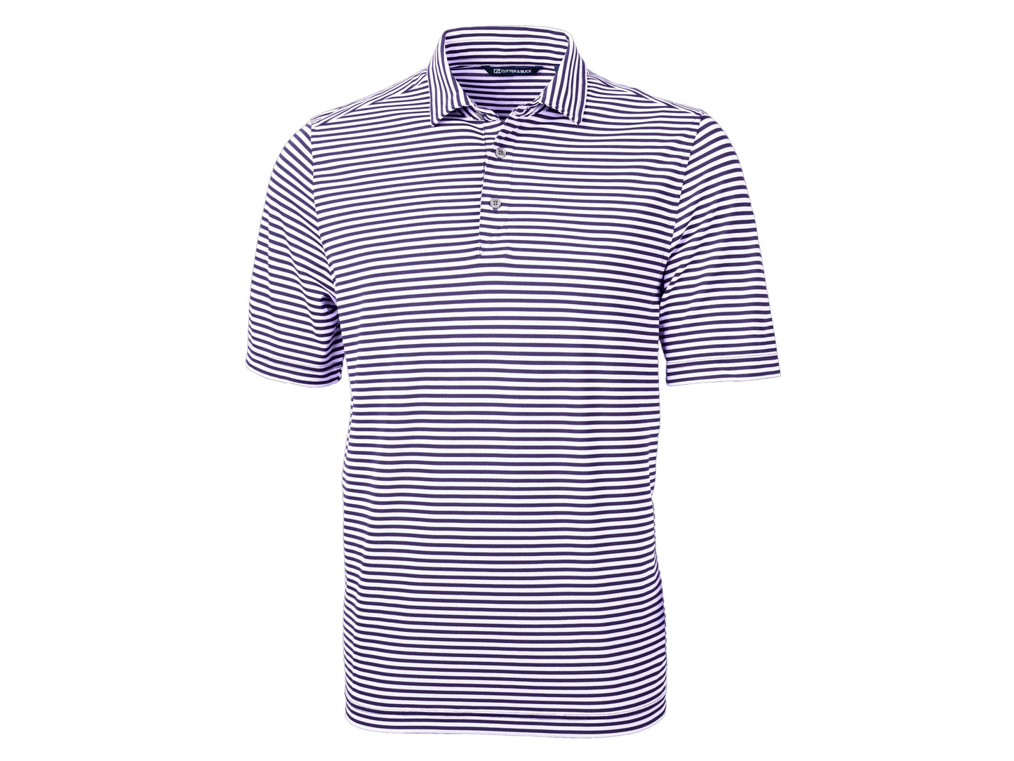 Cutter & Buck Virtue Eco Pique Stripe Recycled Mens Polo: College Purple