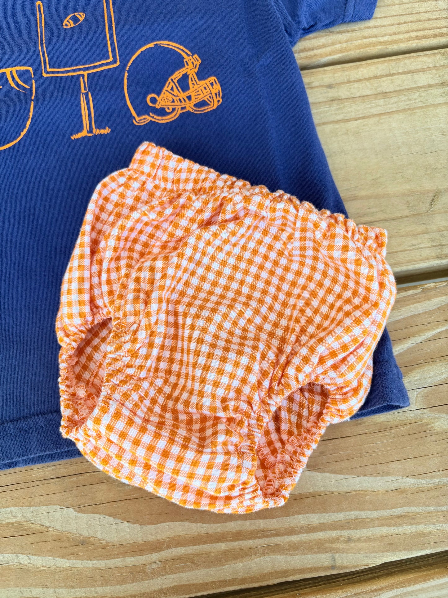 Gingham Diaper Covers with No Trim: Orange