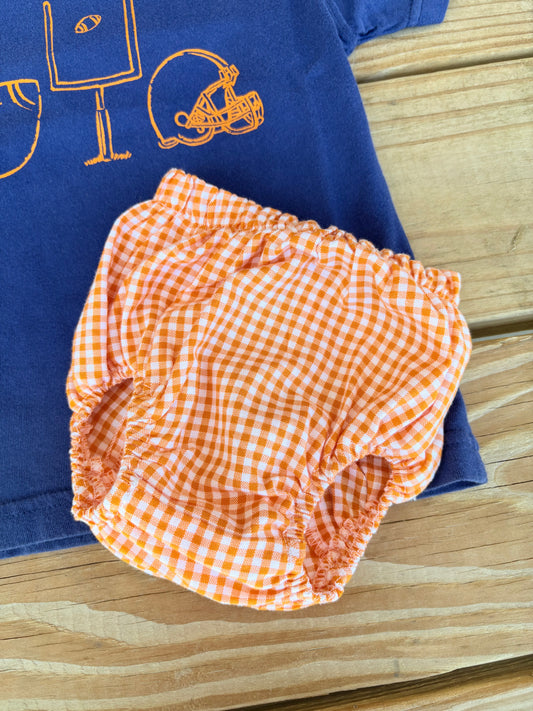 Gingham Diaper Covers with No Trim: Orange