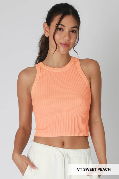 NS8358 - Vintage Wide Ribbed Tank Top: Vintage Raspberry