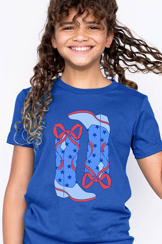 American Cowgirl Boots Kids Graphic Tee: TRUE ROYAL
