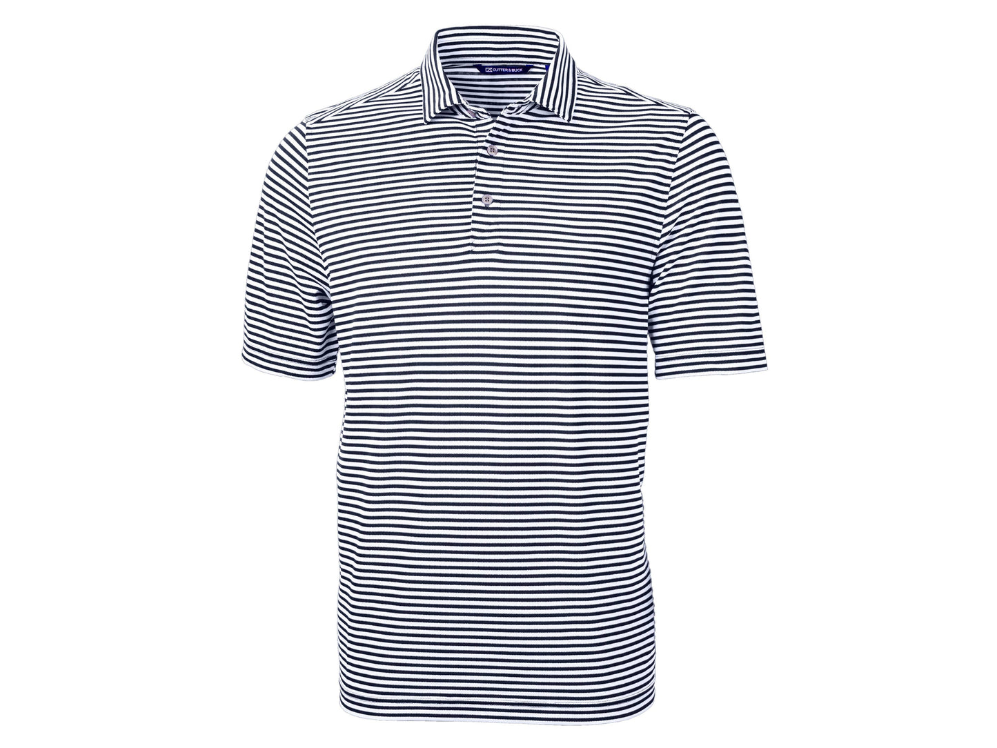 Cutter & Buck Virtue Eco Pique Stripe Recycled Mens Polo: College Purple