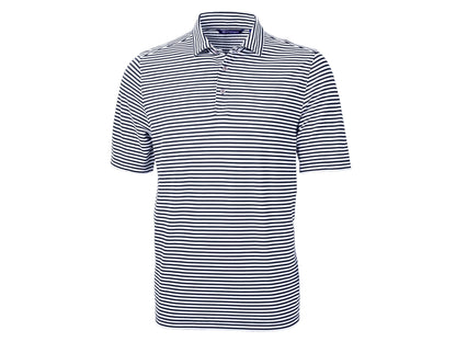Cutter & Buck Virtue Eco Pique Stripe Recycled Mens Polo: College Purple