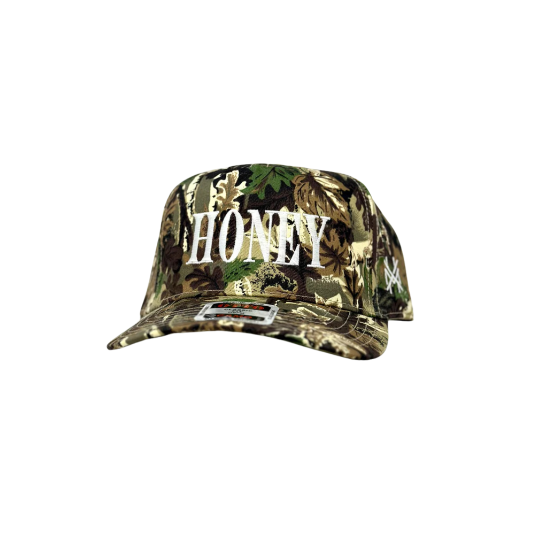 MHC HONEY Trucker Hat: Camo/ Natural Otto