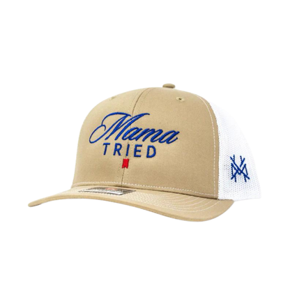MHC Mama Tried Ultra Trucker Hat: Mossy Oak Breakup Country/Natural Otto